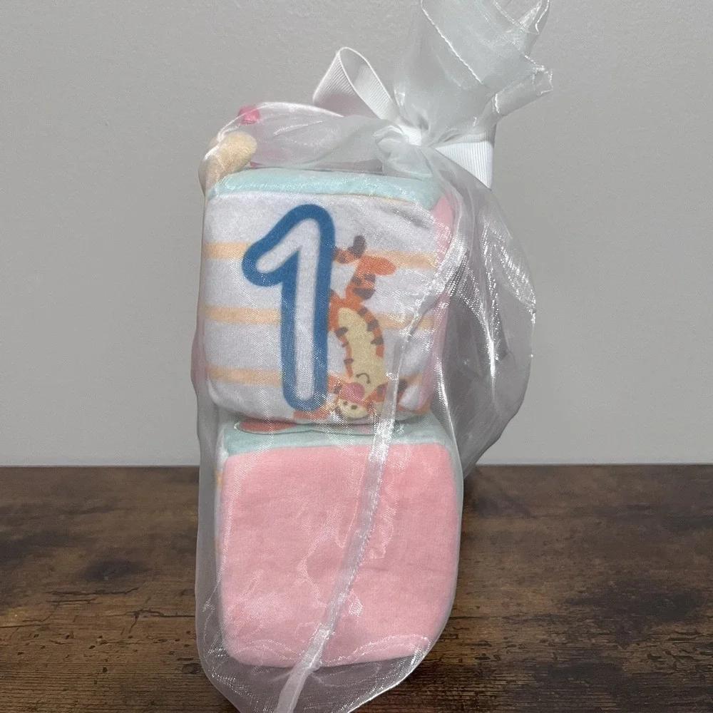 Disney Baby Winnie the Pooh Piglet Tigger Roo Milestone Plush Baby Blocks